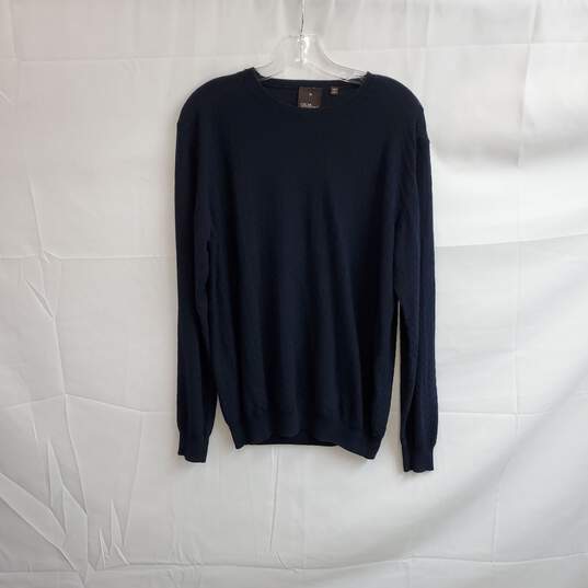 Oscar Jacobson Navy Blue Knit Sweater MN Size M image number 1