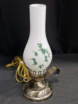 Vintage Electric Hand Painted Hurricane Lamp
