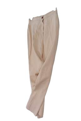 LA Womens Beige Flat Front Straight Leg Dress Pants Size 13/14 alternative image
