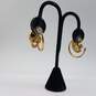 Elizabeth Cole Gold Tone Austrian Crystal Post Hoop Earrings 13.8g image number 6
