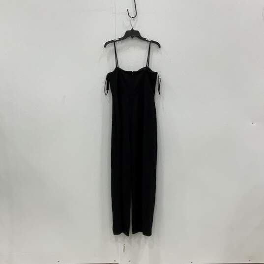 NWT Womens Black Sleeveless Sweetheart Neck Thigh Slit One-Piece Jumpsuit Size L image number 2