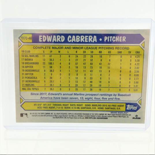 2022 Edward Cabrera Topps Chrome Rookie Silver Pack Mojo Marlins image number 3
