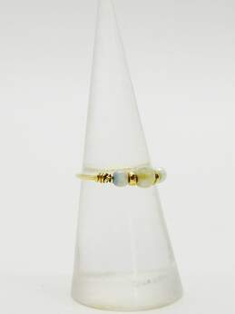 14K Yellow Gold White Pearls Beaded Band Ring 1.0g alternative image