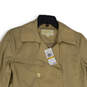 NWT Womens Brown Long Sleeve Double Breasted Trench Coat Size Small image number 3