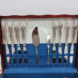 61 Piece Silver-Plated Flatware in Wooded Case alternative image