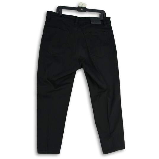 Mens Black Denim Dark Wash 5-Pocket Design Straight Leg Jeans Size 36x34 image number 2