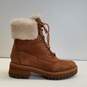 Timberland Courmayeur Valley 6 Inch Waterproof Faux-Fur Brown Nubuck Boots Women's Size 8 image number 1