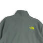 Mens Gray Yellow Long Sleeve Mock Neck Full-Zip Activewear Jacket Size XL image number 4