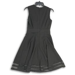 Calvin Klein Womens Black Round Neck Sleeveless Back Zip Fit & Flare Dress Sz 4 alternative image