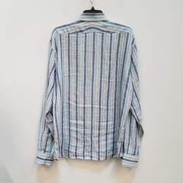 Mens Multicolor Striped Long Sleeve Button Front Casual Dress Shirt Size Large alternative image