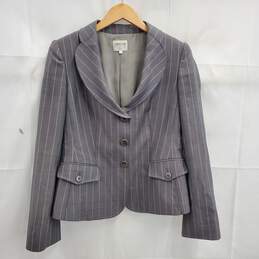 Armani Collezioni Women's Gray Pinstriped Blazer Jacket Size 6