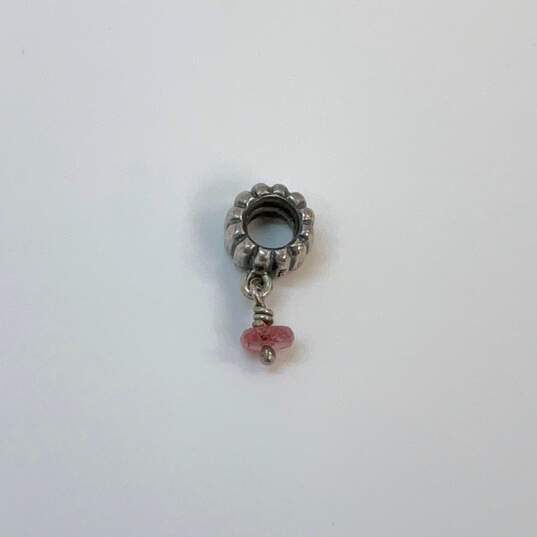 Designer Pandora 925 ALE Sterling Silver Pink Opal Birthstone Bloom Charm image number 2