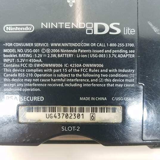 Nintendo DS Lite USG-001 Handheld Game Console Black #2 image number 8