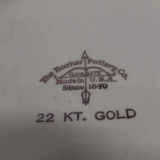 The Harker Pottery Co. 22 KT. Gold Bread Plates 6pc Bundle image number 4