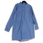 NWT Womens Blue Collared Long Sleeve Button Front Shirt Dress Size XXL image number 1