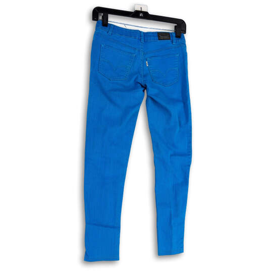 Womens Blue Denim Medium Wash Pockets Stretch Skinny Leg Jeans Size 14 image number 2