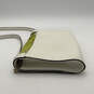 Womens White Green Leather Tropical Print Semi Chain Strap Crossbody Bag image number 4