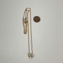 Designer Kate Spade Gold-Tone Clear Rhinestone Pendant Necklace w/ Dust Bag alternative image