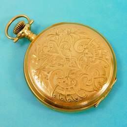 Antique 1911 Elgin 14K Gold 7 Jewels Etched Scroll Hunting Case Pocket Watch 85.9g