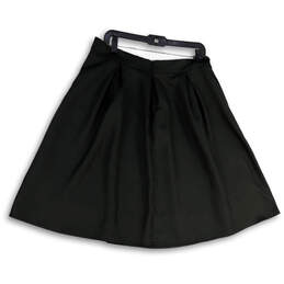 NWT Womens Black Pleated Back Zip Regular Fit Short A-Line Skirt Size 14 alternative image