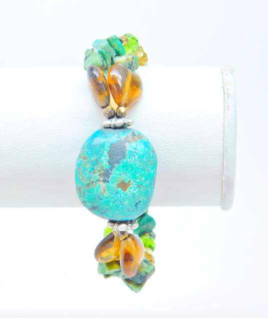 Artisan Turquoise Chip Bead Jewelry 59.4g image number 3