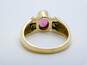 14K Yellow Gold Oval Pink Tourmaline 0.18 CTTW Round Diamond Ring 4.0g image number 3