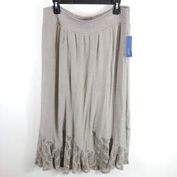 Apt.9 Women Grey Lace Maxi Skirt XL NWT