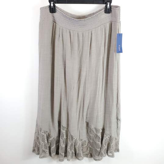 Apt.9 Women Grey Lace Maxi Skirt XL NWT image number 1