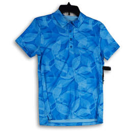 NWT Womens Blue Dri-Fit Standard Fit Spread Collar Polo Shirt Size Small