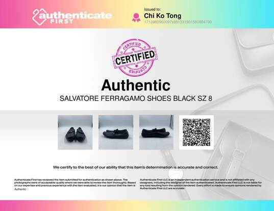 Salvatore Ferragamo Black Loafer Casual Shoe Men 8 image number 10