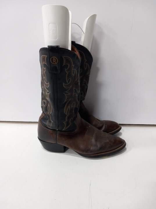 Tony Lama Men's Dark Brown/Black Leather Western Boots Size 9.5 image number 2