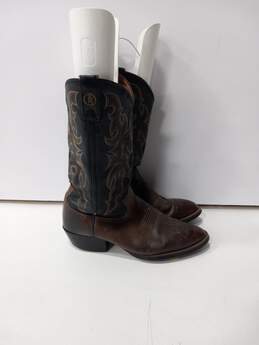Tony Lama Men's Dark Brown/Black Leather Western Boots Size 9.5 alternative image