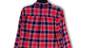 Womens Pink Blue Plaid Spread Collar Long Sleeve Button-Up Size Large image number 4
