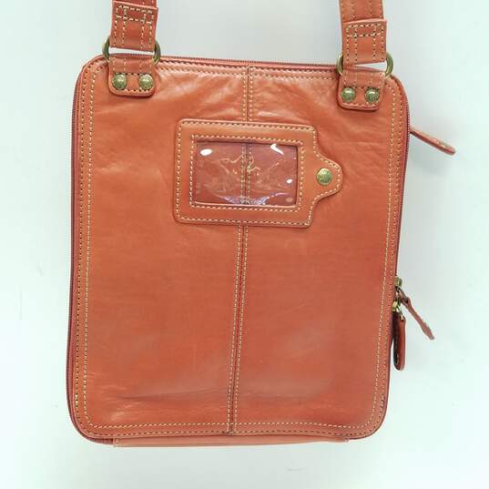 Fossil Leather North South Crossbody Terracotta image number 3