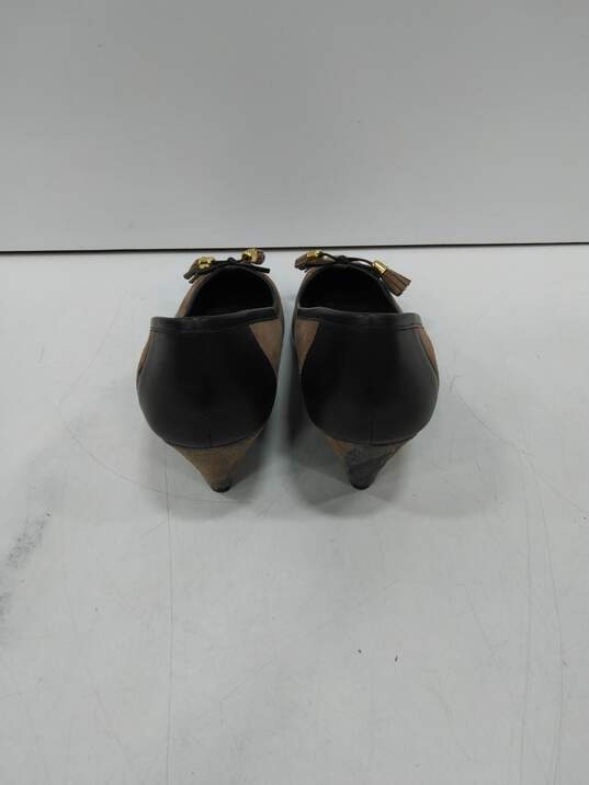 Lauren Ralph Lauren Women's Brown Surde Wedge Heel Slip On Shoes Size 11B image number 3