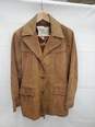 Men pioneer Wear RUSSET BROWN LEATHER/SUEDE CAR COAT/JACKET Size-12 image number 1