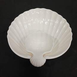 WHITE FITZAND  FLOYD  CHIP AND  DIP  CLAM BOWL