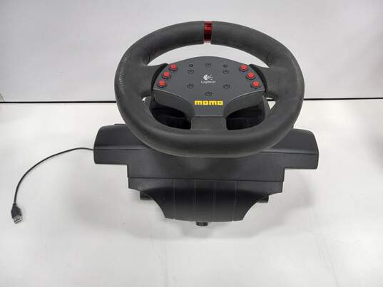 Logitech Momo Racing Force Feedback Wheel & Pedals Controller For PC In Box image number 2