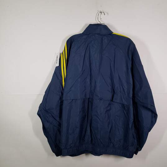 Mens Long Sleeve Full-Zip 3-Stripes Windbreaker Jacket Size XXL image number 2