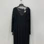 NWT Ann Taylor Womens Black Lace Long Sleeve Back Zip Maxi Dress Size 10 image number 2