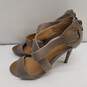 COACH Halsey Gray Leather Sandal Pump Heels Shoes Size 6 B image number 3