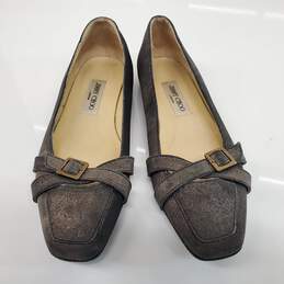 Jimmy Choo Gray Suede Flats Women's Size 8.5 AUTHENTICATED