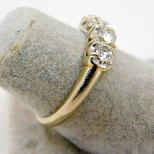 Vintage 14K White Gold 0.40 CTTW Diamond Four Stone Ring 2.5g image number 4