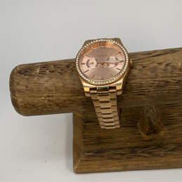 Designer Fossil ES-4315 Gold-Tone Chronograph Round Dial Analog Wristwatch