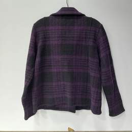 Keren Hart Women's Purple Wool Double Breasted Pea Coat Jacket Size S alternative image