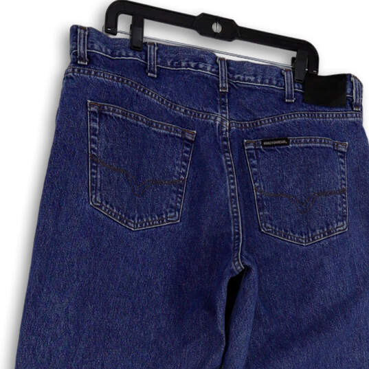 Mens Blue Medium Wash Pockets Regular Fit Denim Straight Jeans Size 40x34 image number 4