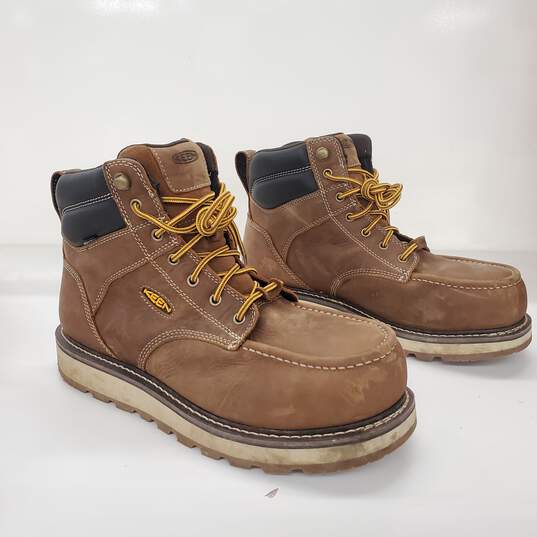 KEEN Men's Cincinnati 6in Comp Toe Brown Leather Waterproof Work Boots Size 11.5 image number 3