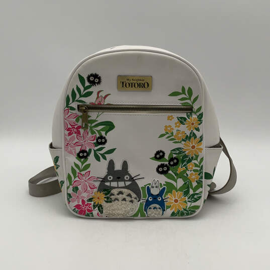 Womens Multicolor Floral Leather Adjustable Strap Top Handle Backpack Bag image number 1