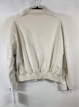 NWT Levi's Womens Ivory Faux Leather Long Sleeve Pockets Full Zip Jacket Size M alternative image