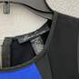 Womens Black Blue Round Neck Sleeveless Back Zip Sheath Dress Size 10 image number 3